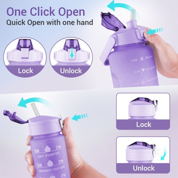 3-Pack Sports Bottles – Frosted, Time Marked