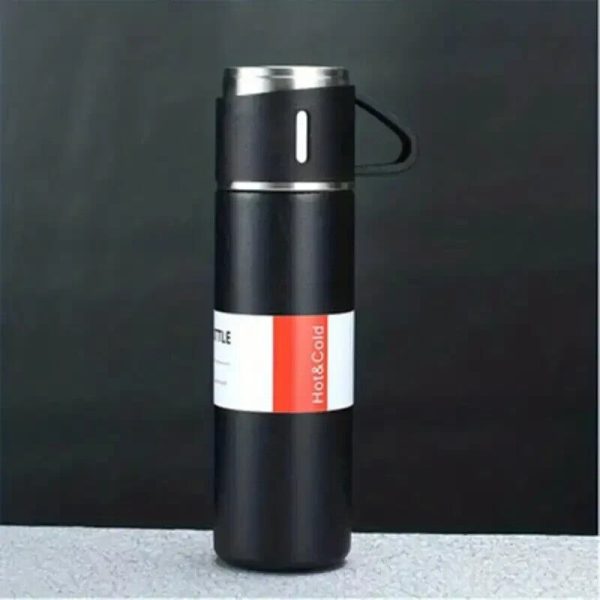 500ml Stainless Steel Vacuum Flask ā Hot & Cold Thermos Bottle with Portable Lid-Cup
