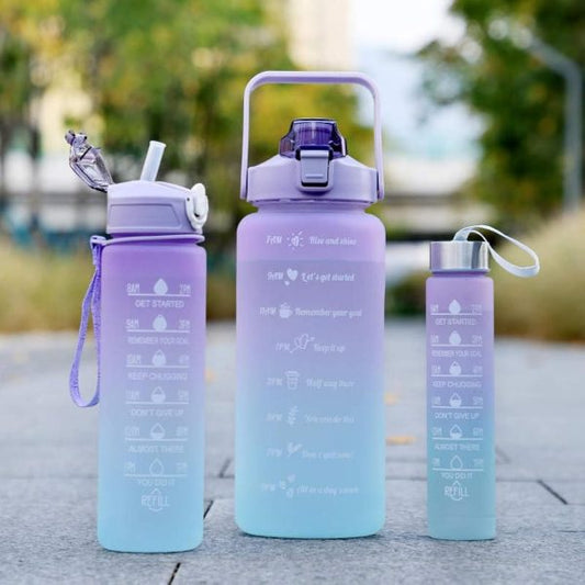 3-Pack Sports Bottles – Frosted, Time Marked