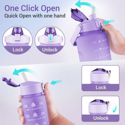 3-Pack Sports Bottles – Frosted, Time Marked