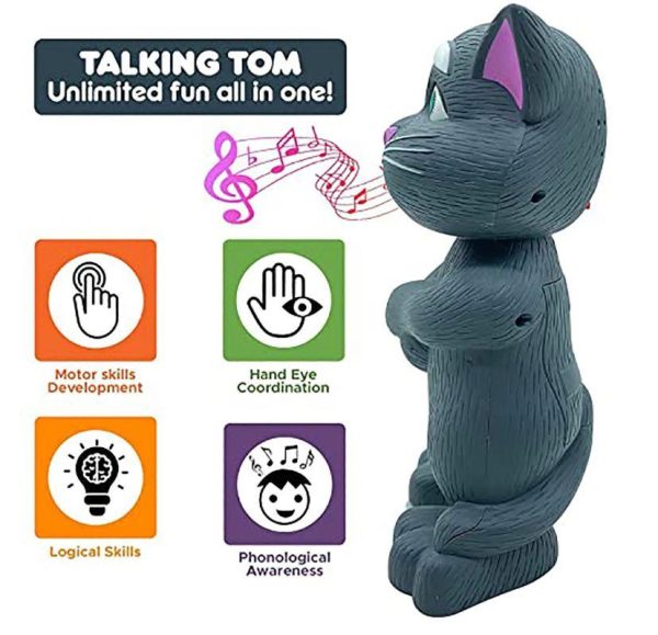 Talking Tom Smart Mimic Toy | Voice Recording, Stories, Music & Touch Response for Kids